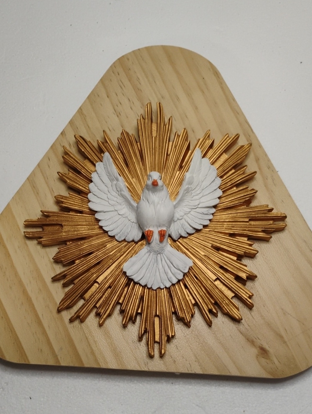 Holy Spirit Wall Plaque with Gold Sunburst